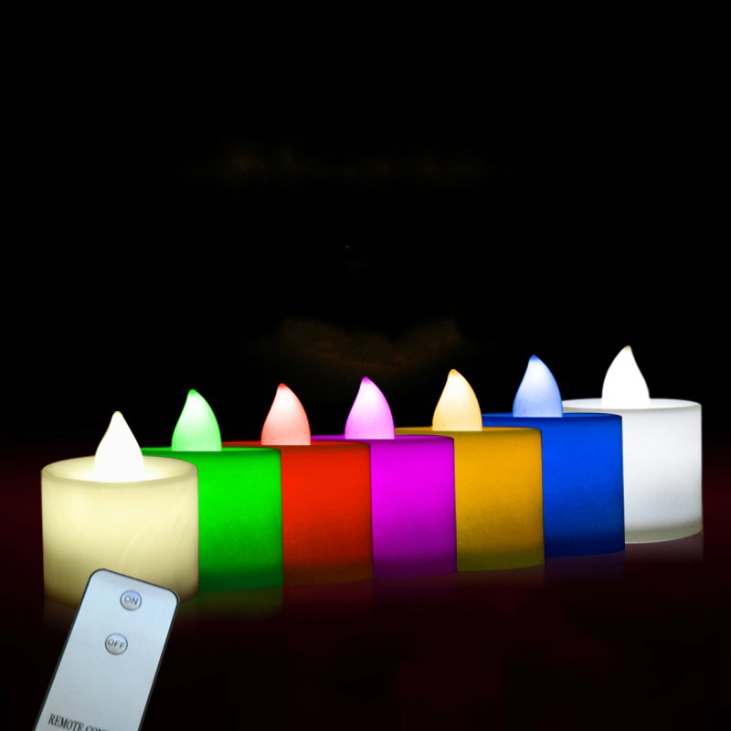 (12pcs/lot) multicolor changing electronic led candle wedding party decoration remote control flameless tealight