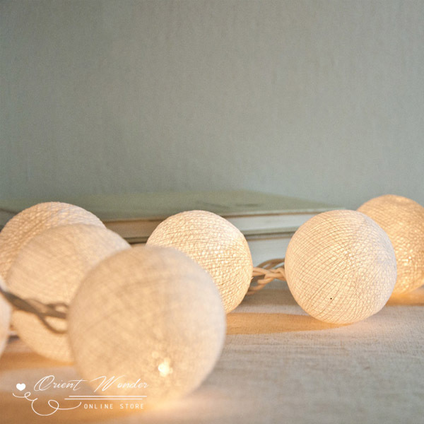 20 balls classical bluish white color cotton ball lamps in thailand holiday lights decorate the sitting room
