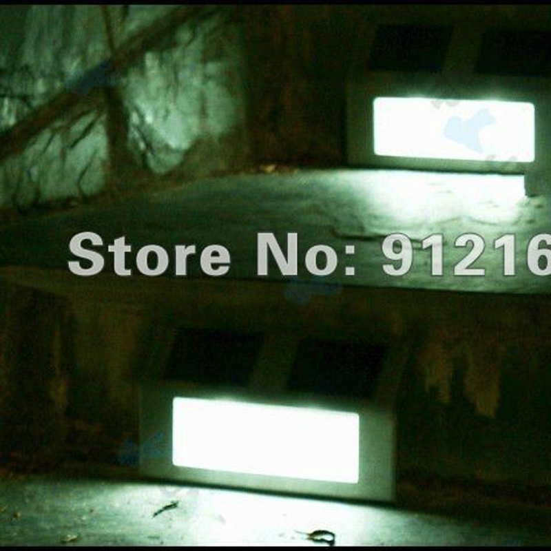2pcs/lot solar powered staircase light,stainless outdoor step light,2 led solar wall street light retail