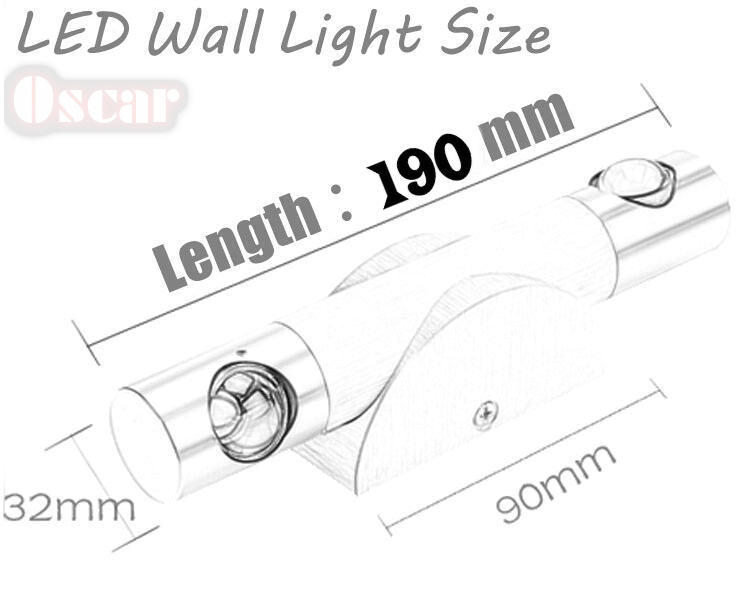 360 degree rotatable warm white led 2w wall light epistar chip high power led for home/ktv/bar indoor wall lamp