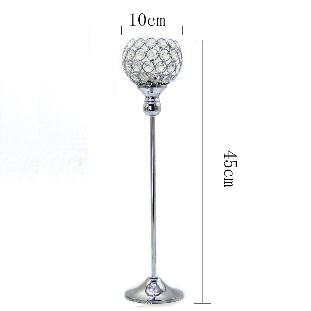 45cm high k9 crystal glass candle holder metal plated wedding candlestick for home centerpieces candelabra decoration