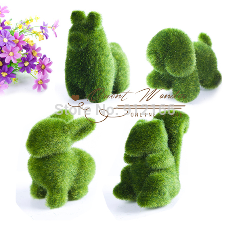 4pcs/lot ,retail artificial turf small cute animals decorations, animal grass land,reduce the eye fatigue