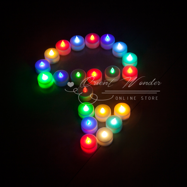 50 x led candle 7 color changing candles light with battery for wedding birthday party decoration