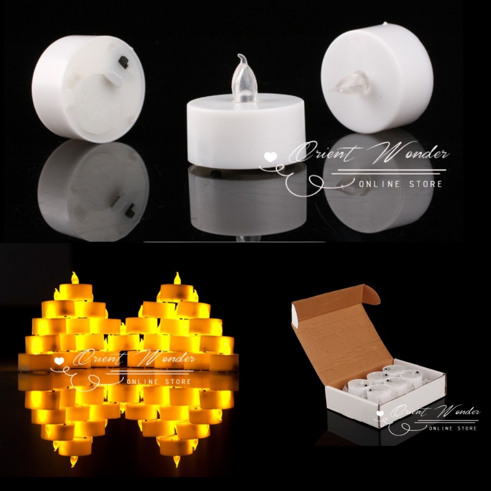 50pcs/lot electronic led candle smokeless flicker tealight candles for wedding party decoration candle lamp