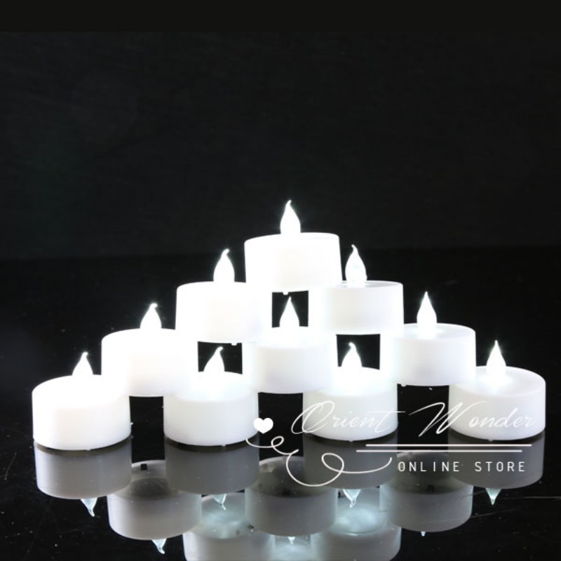 50pcs/lot electronic led candle smokeless flicker tealight candles for wedding party decoration candle lamp
