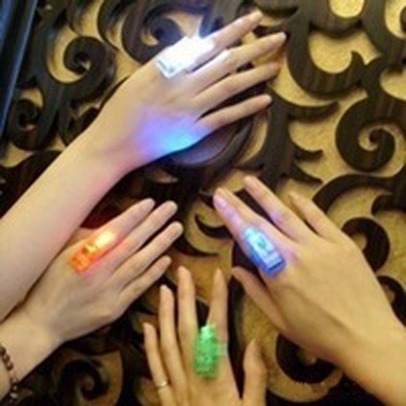 50pcs/lot led finger light glowing finger ring flashlight for christmas festival party celebration light up toy
