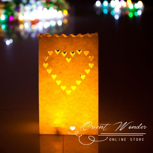 5pcs/lot illuminating candle bag paper lantern tealight bags for wedding party christmas decoration paper bag