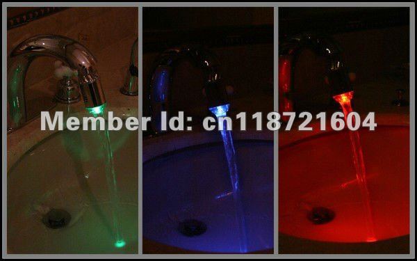 7 color flash change led faucet,self-power light faucet for kitchen,bathroom,basinnb 24 piece/lot