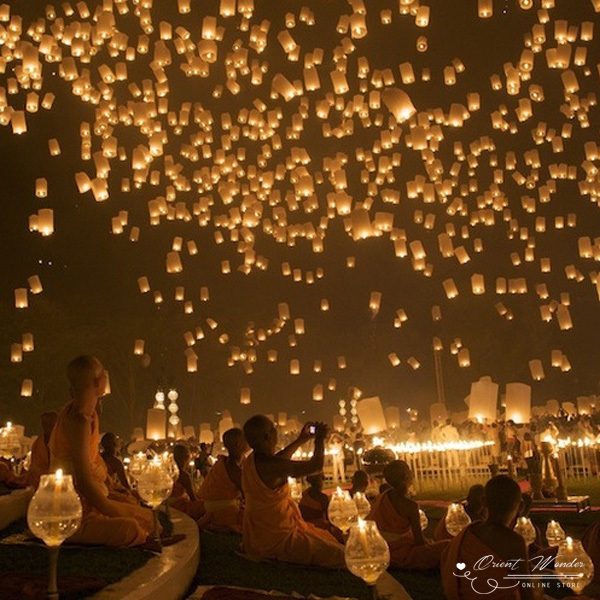 80pcs/lot ,sky balloon kongming wishing lanterns,flying paper lantern light halloween lights chinese sky lantern