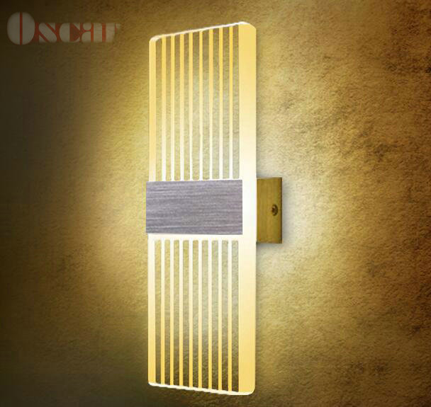 ac85-265v 6w warm white led wall lamp bedroom bedside lamp modern minimalist living room wall sconce aisle light surface mount - Click Image to Close