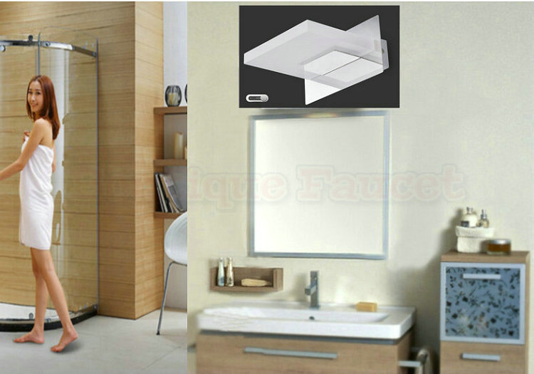 ac85v-265v 5w cool white led stainless steel anti-fog mirror light bathroom vanity toilet waterproof lamp ca347