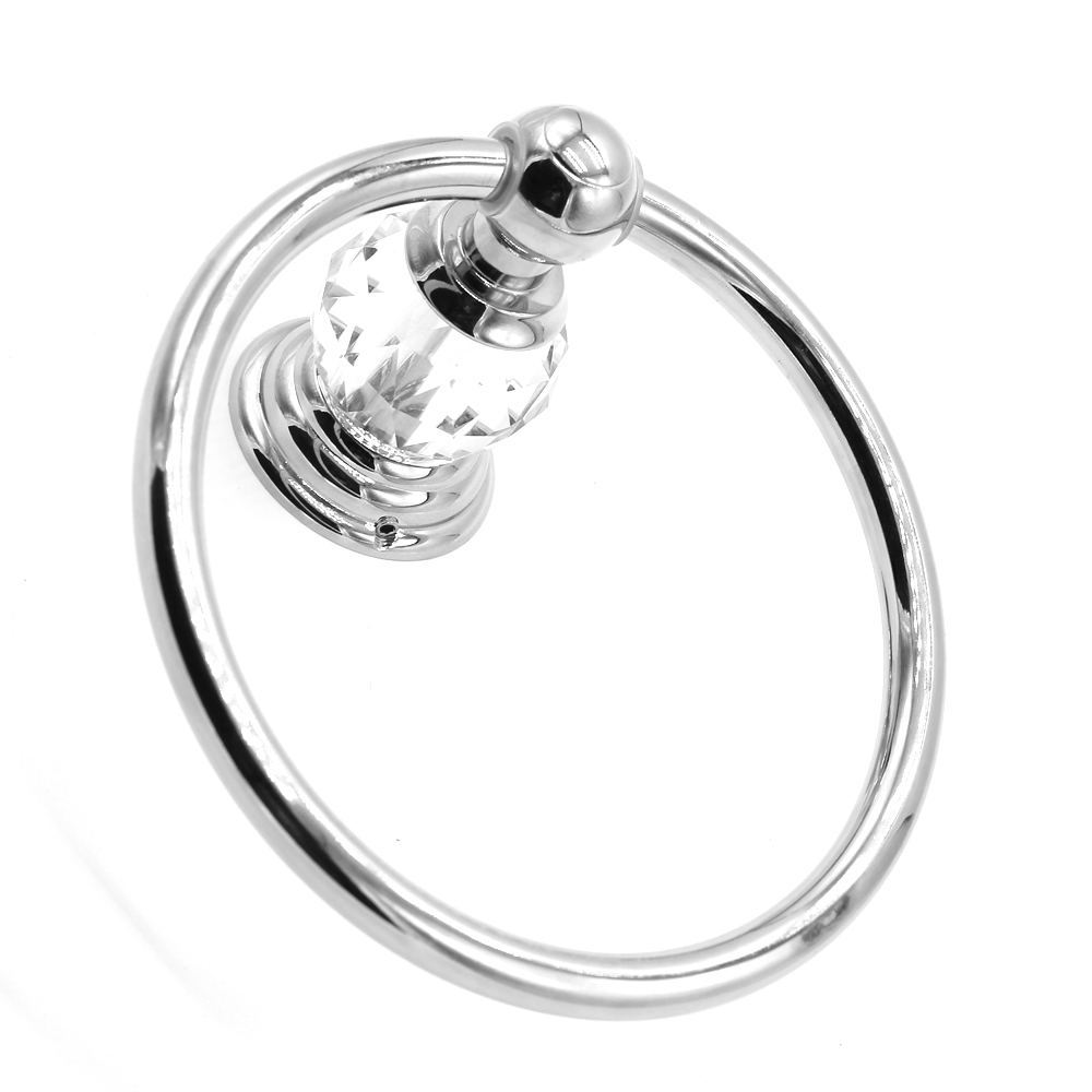 crystal towel ring wall mounted european style chrome decorative towel hanger bathroom accessories