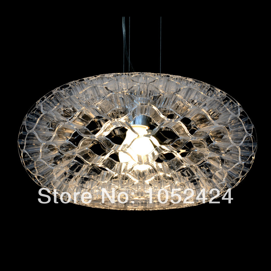 , honeycomb design pendant light, 1 light, modern transparent acrylic plating