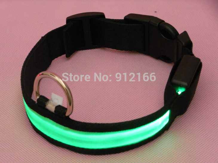 led pet collar flashing dog collar necklace/cat collar outdoor glow nylon 30pcs/lot, much faster than china post