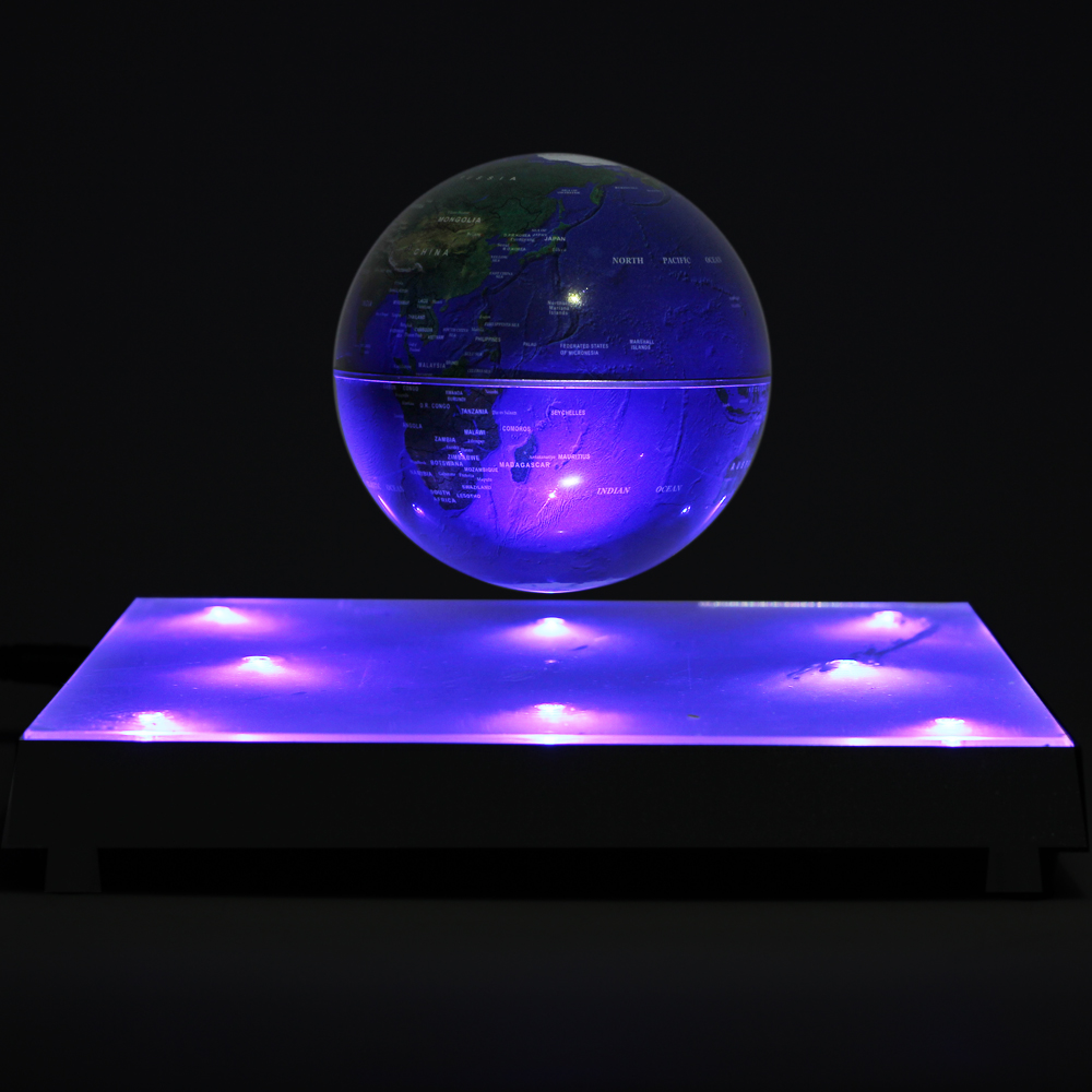 magnetic levitation automatic rotation floating globe world map with display base light for home decoration ornaments