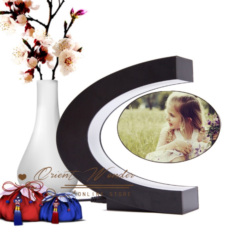 magnetic levitation floating po frame novelty gift led light cool toy,display of po/picture