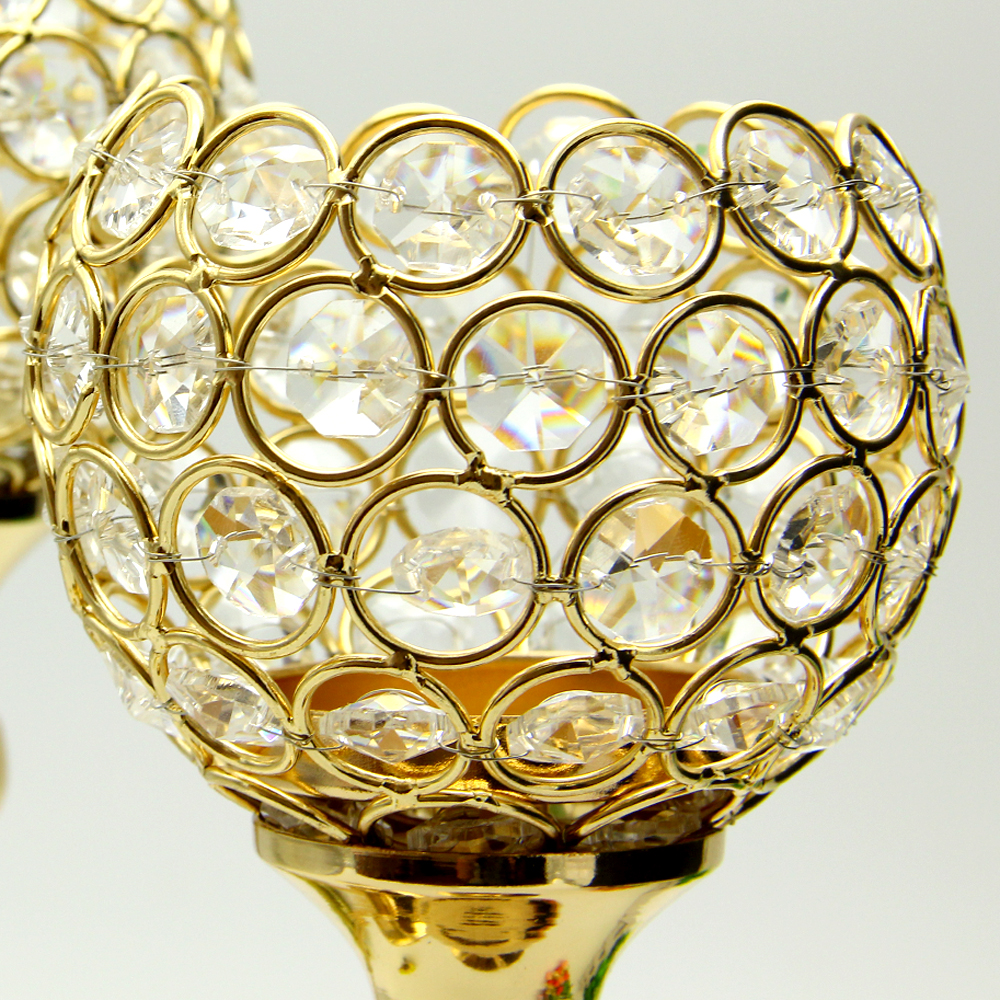 metal crystal candlestick romantic wedding candle holder home decoration candelabra ornaments set 30&35cm
