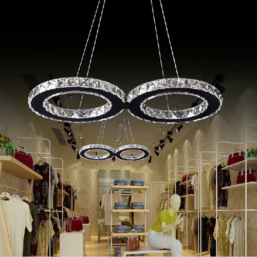 modern led crystal pendant light stainless steel transparent crystal 24w 90-265v pendant lamp for dinning room