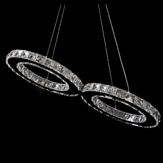 modern led crystal pendant light stainless steel transparent crystal 24w 90-265v pendant lamp for dinning room
