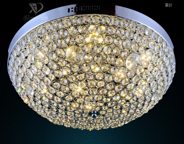 new chrome modern ceiling light lustre de cristal lamp home lighting dia500*h200mm