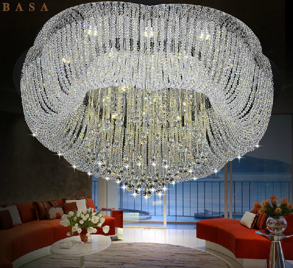 new design large contemporary chandelier crystal led light chandelier dia80*h50cm lustres home lighting