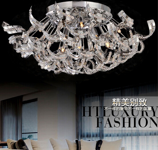 new italian style led crystal chandeliers ceiling fixtures dia650*h300mm lustres living room light g4 luminare