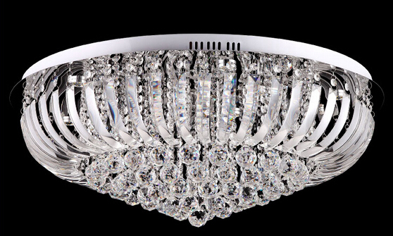 new modern crystal ceiling lamp led luminare dia80*h25cm round living room light lustres ceiling light