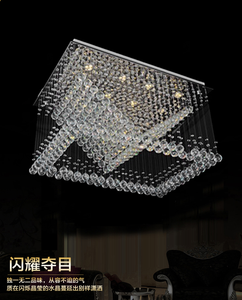 new modern designer chandelier led crystal light flush mount lustre living room chandelier