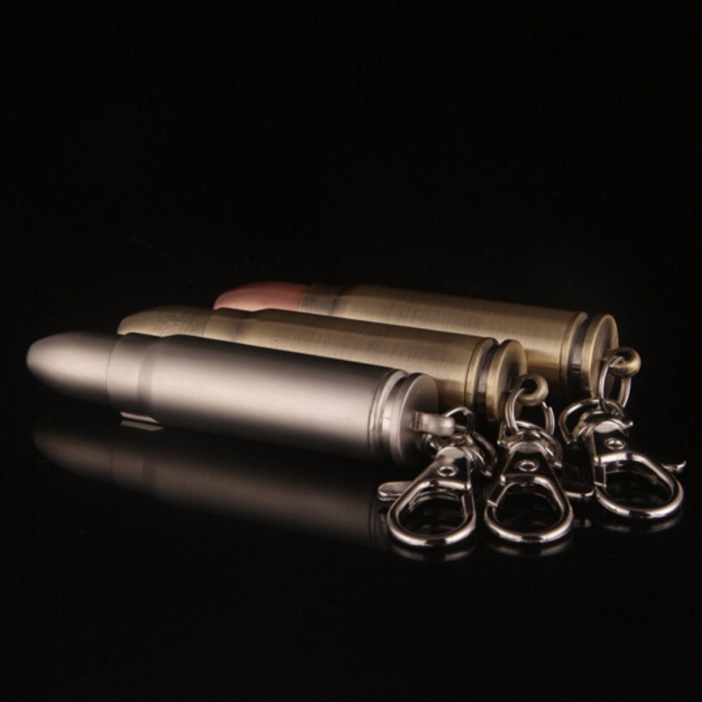 new permanent million times match with keychain stainless steel bullet box oil lighter outdoor portable cigarette lighters