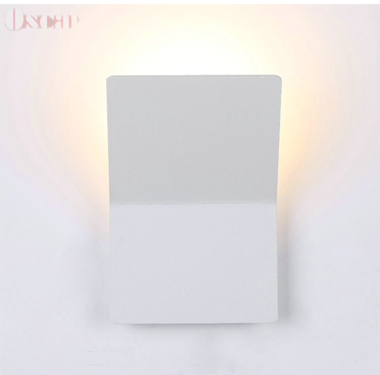 personality atmospheric square white aluminum bedside light 4w warm white led wall lamp living room bedroom hallway sconce