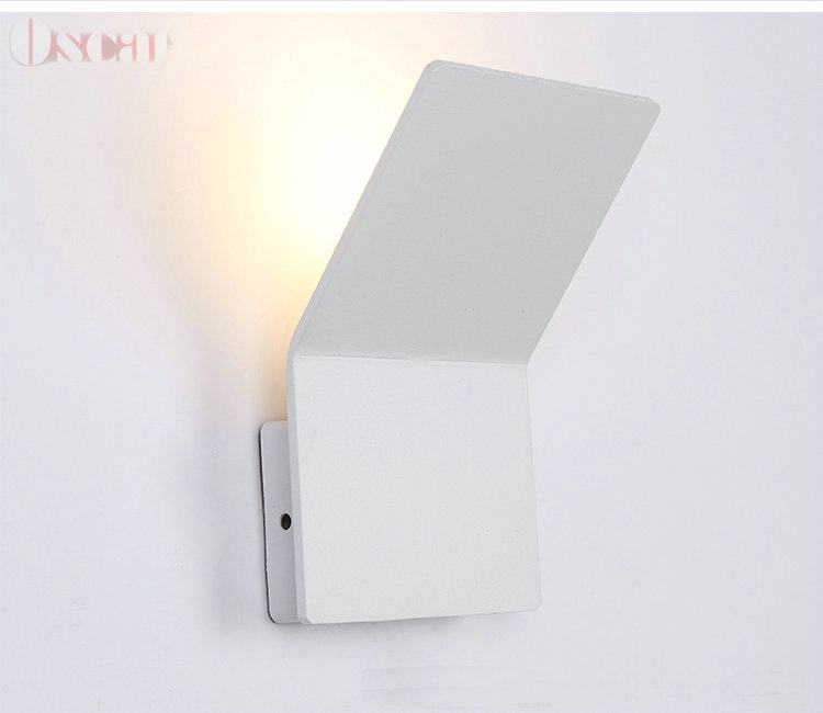 personality atmospheric square white aluminum bedside light 4w warm white led wall lamp living room bedroom hallway sconce