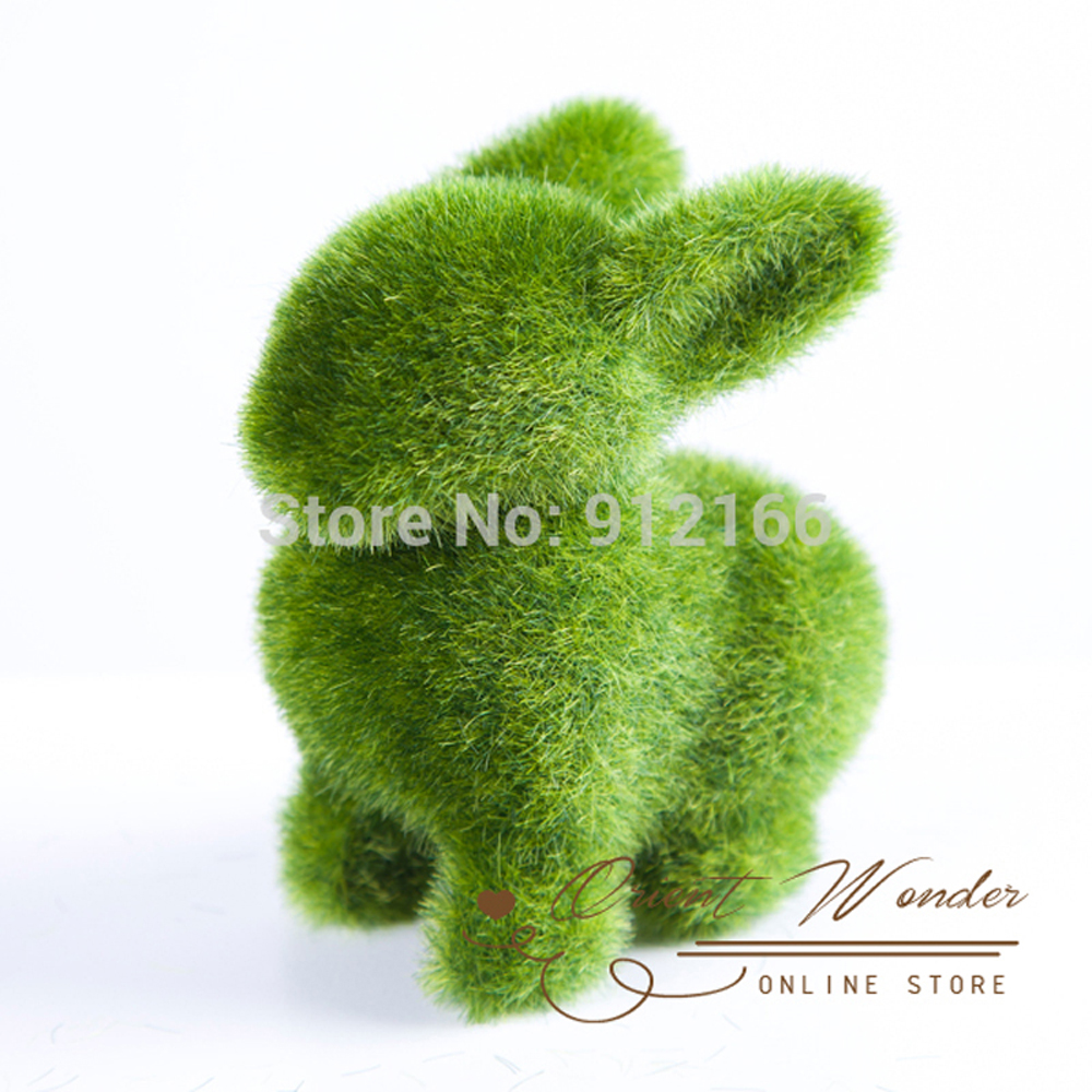 rabbit toy rabbit dec 2pcs/lot artificial turf small cute animals decoration,reduce the eye fatigue for kid's toy home dec