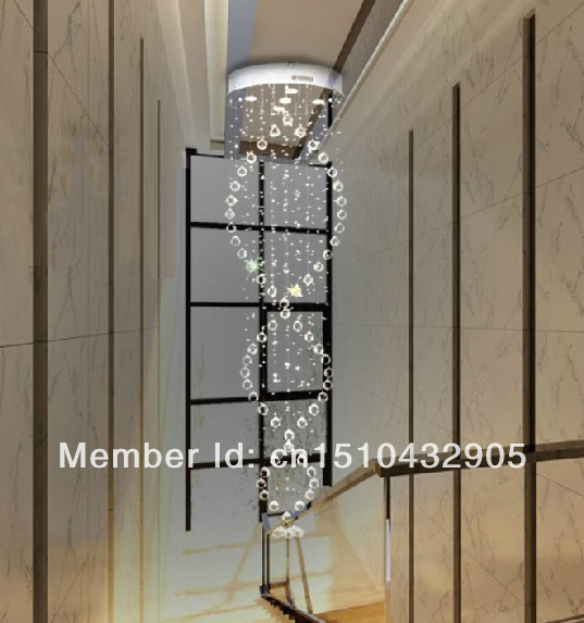 s double modern spiral crystal chandelier stairs dia600*1800mm home lighting