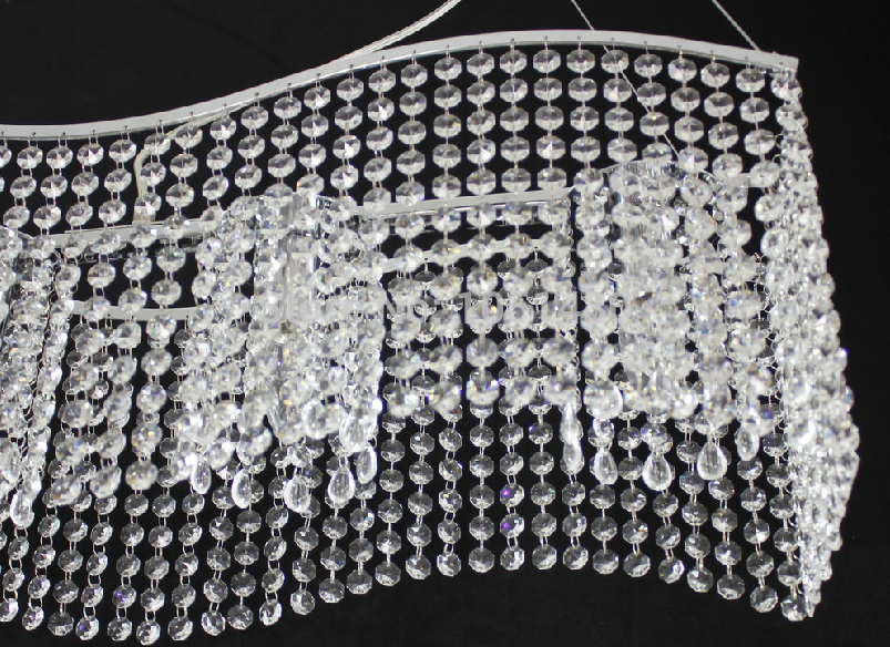 s flush mount contemporary wave crystal chandelier dinning room light l750*w250*h650mm