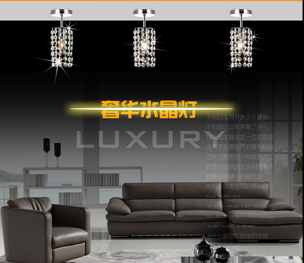 s luxury ceiling lamp modern crystal light dia100*h240mm lustres indoor lighting