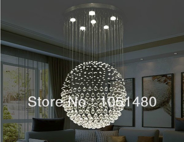 s modern string ball crystal chandelier lights dia80*h120cm lustre living room chandelier