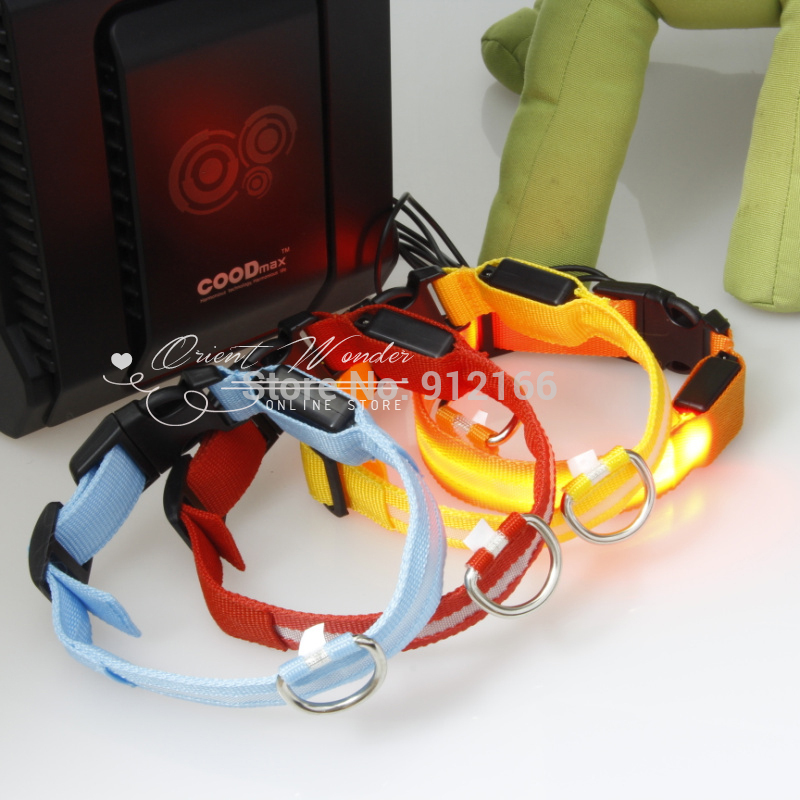 usb led pet collar, flashing rechargeable dog /cat collar necklace shiiping dog's gift