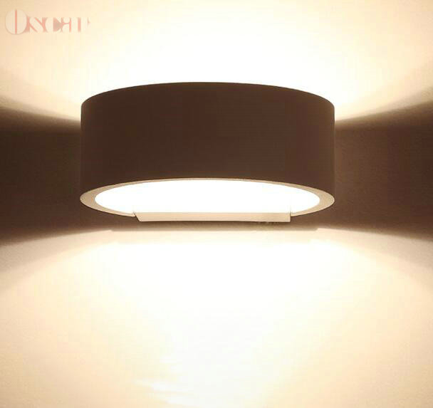 warm white 5w led wall lamps aluminum wall light indoor lighting up down wall lamp semi round decorative wall sonce ac85-240v