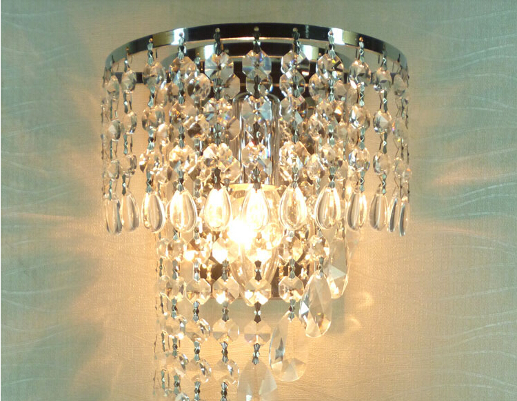 110-240v crystal wall sconce modern fashion wall lamps bed-lighting crystal e14 wall mounted lights - Click Image to Close
