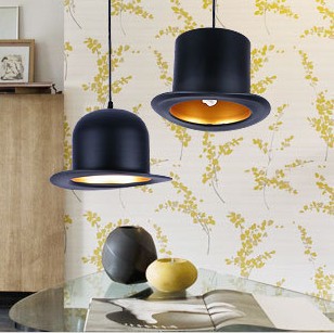 2015 ! 26*17cm novelty and fashion droplight e27 hat drop light and lamp & black,designed by jeeves wooster
