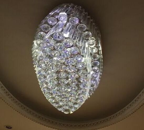 2015 modern 2 layers oval crystal chandelier led light for living room ceiling fixtures indoor lighting