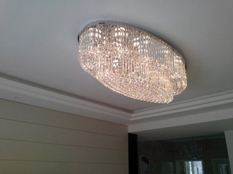 2015 modern 2 layers oval crystal chandelier led light for living room ceiling fixtures indoor lighting