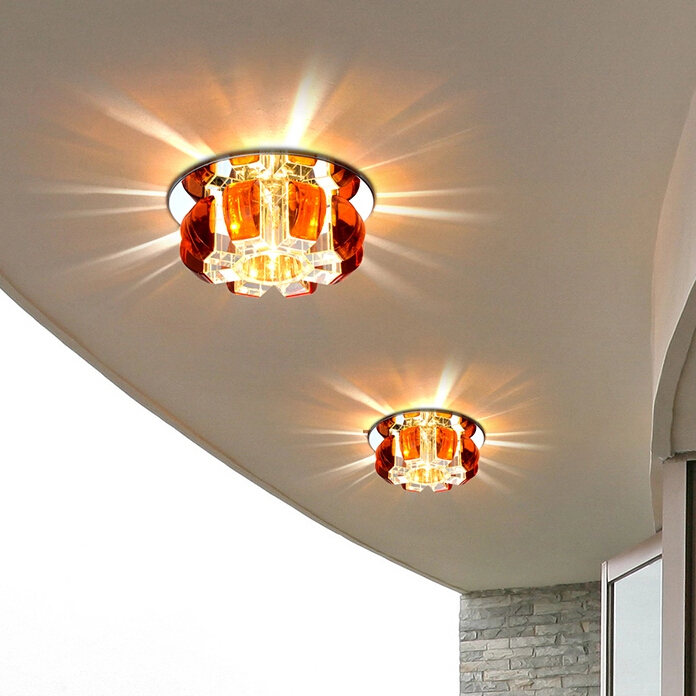 3w modern led ceiling spotlights crystal balcony hallway living room light abajur luminaria light fixtures