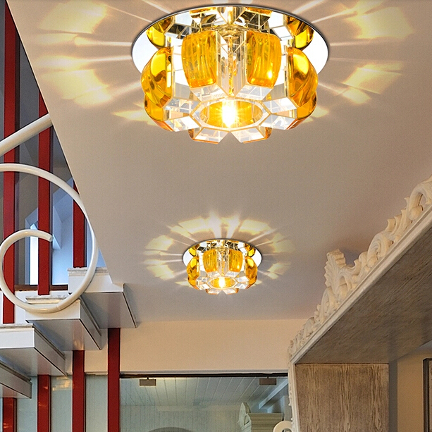 3w modern led ceiling spotlights crystal balcony hallway living room light abajur luminaria light fixtures