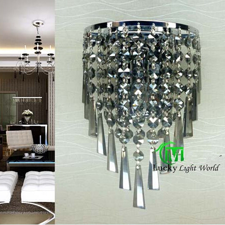 bedroom wall lamp modern single-head bedside lamp k9 crystal wall mounted light wall sconce with switch