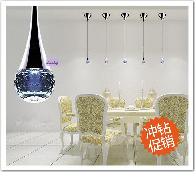 brief fashion small led crystal lamp top crystal pendant lights d60mm*h100cm 220v