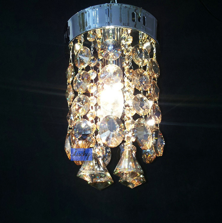 crystal chandelier light dia 150mm cognac color corridor lamp