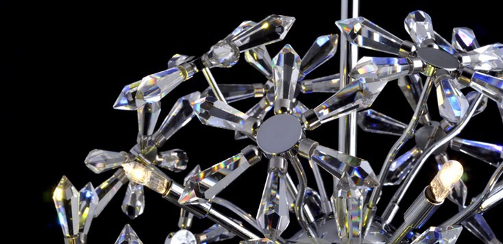 egypt imported crystal 8-light pendant lights in ball shape chrome