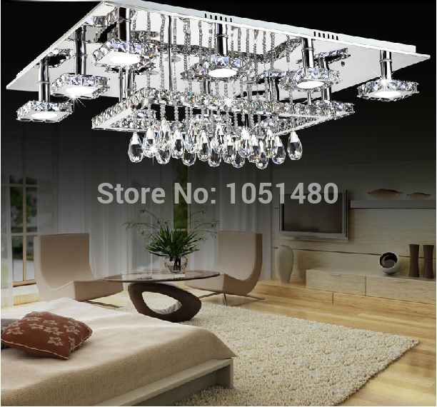 holiday s squares plates led ceiling lights modern crystal lamp home lighting with remote control