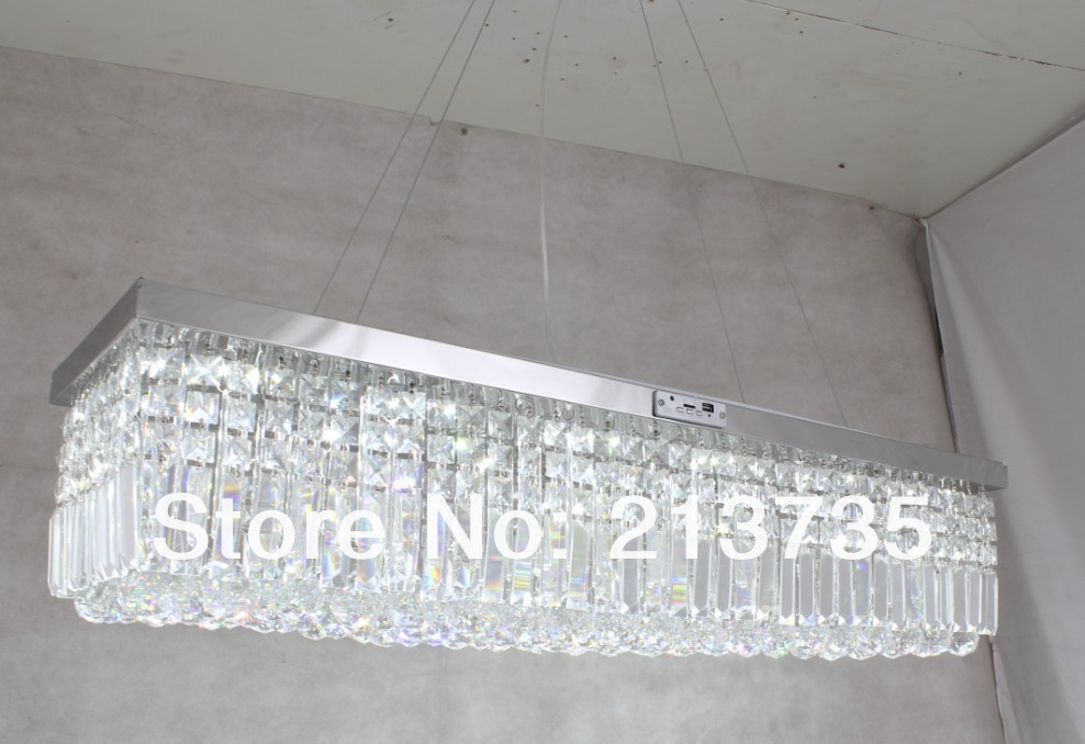 k9 crystal chandelier rectangle modern ceiling bar lighting l 50* w 22cm , controller and led,